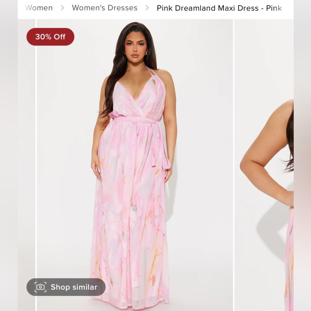 Fashion Nova Pink Dreamland Maxi Dress
